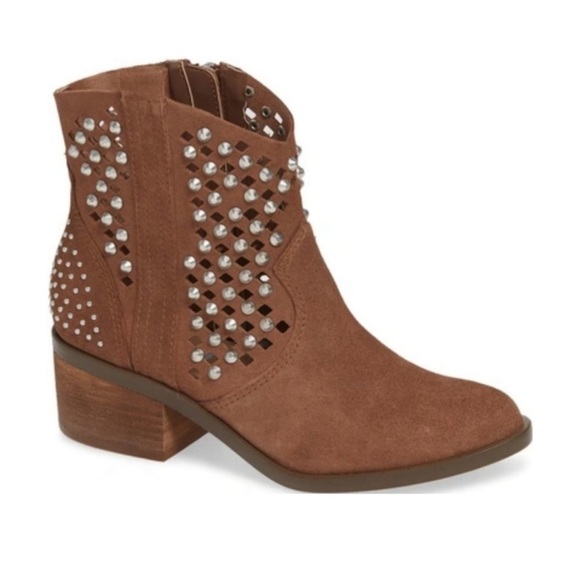 Steve Madden Dude Studded Boots in Brown Suede - Picture 2 of 9